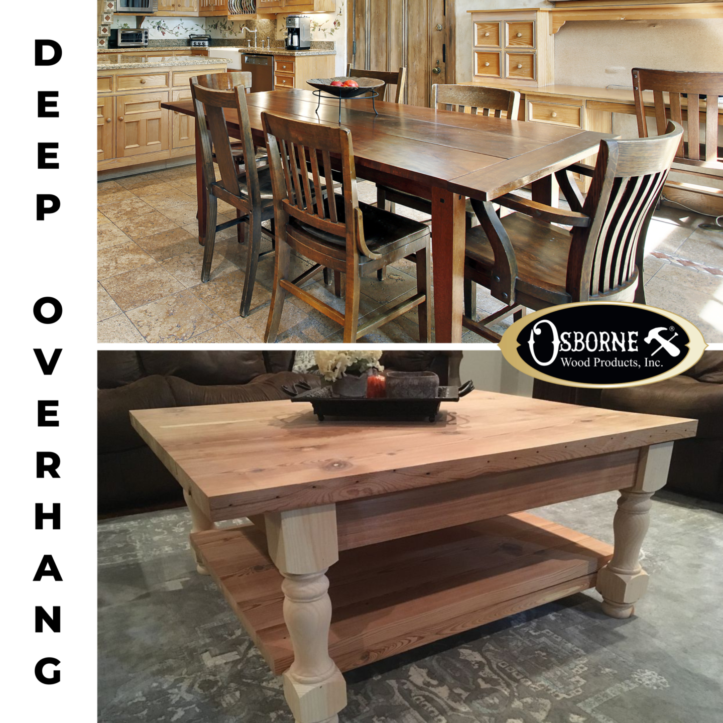 Overhung Console Table Osborne Wood | Dining Table Overhang Can Change the Look of a Table