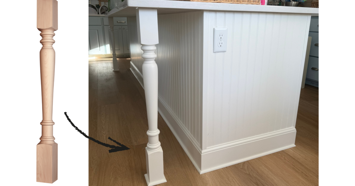 Osborne Wood | Narrow Island Post Provides Solid Support for Counter…