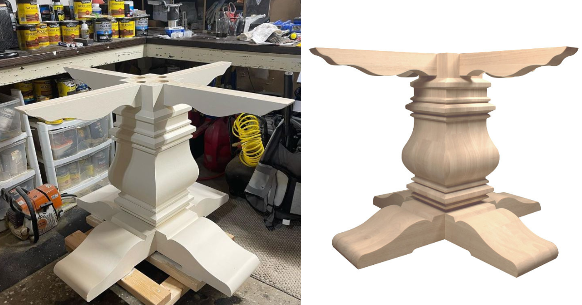 Timber Table Support Osborne Wood | Massive Pedestal Supports Large Table Tops