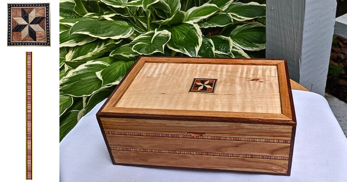 Box Top Inlay Osborne Wood | Wood Inlay strips Add Beautiful Details to Keepsake Box