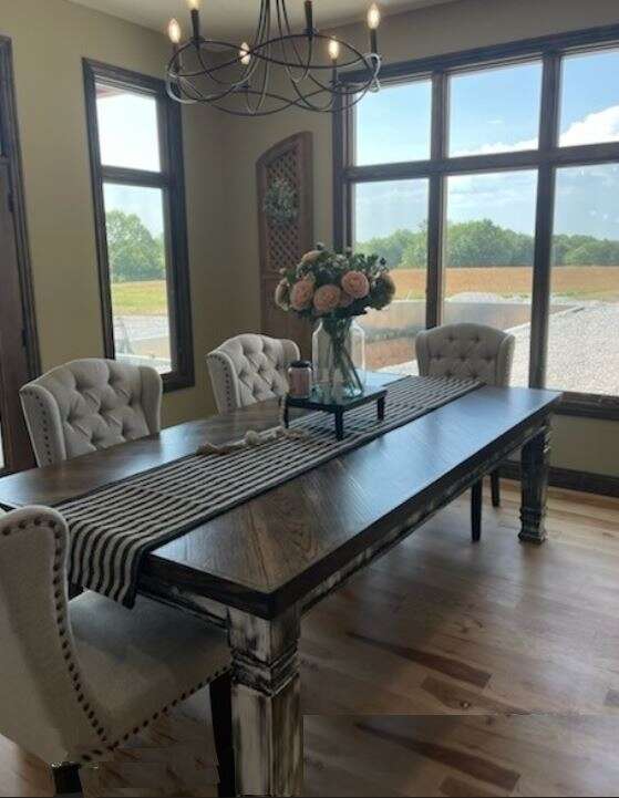 Osborne Wood | Rustic Farmhouse Table Legs Contrast with Herringbone…