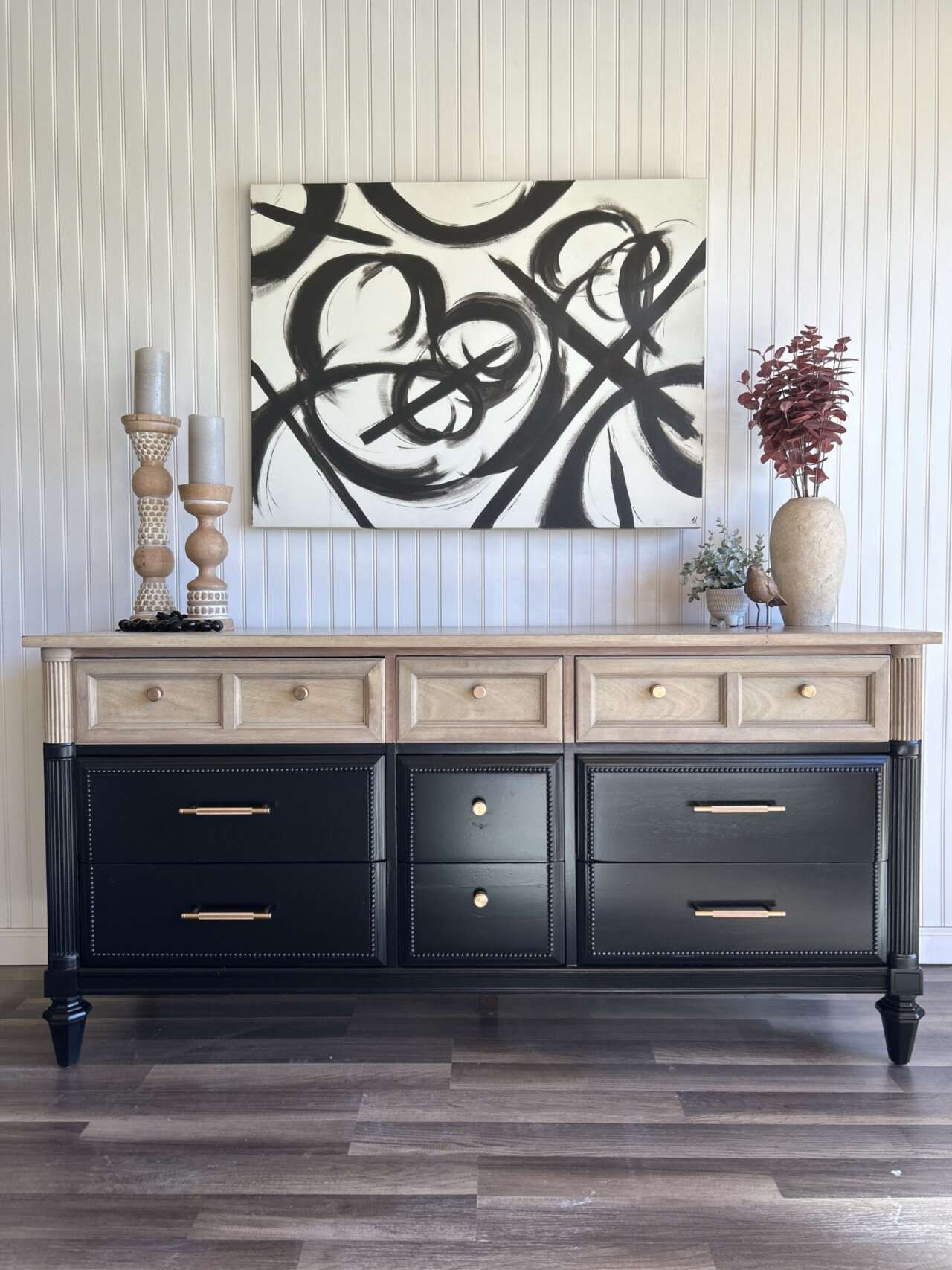 Osborne Wood | Two-Tone Dresser Sizzles With Bead Moulding Osborne Wood | Two-Tone Dresser Sizzles With Bead Moulding