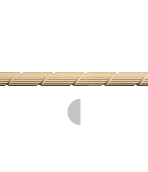 1 1/16" x 15/32" Reeded Spiral Moulding