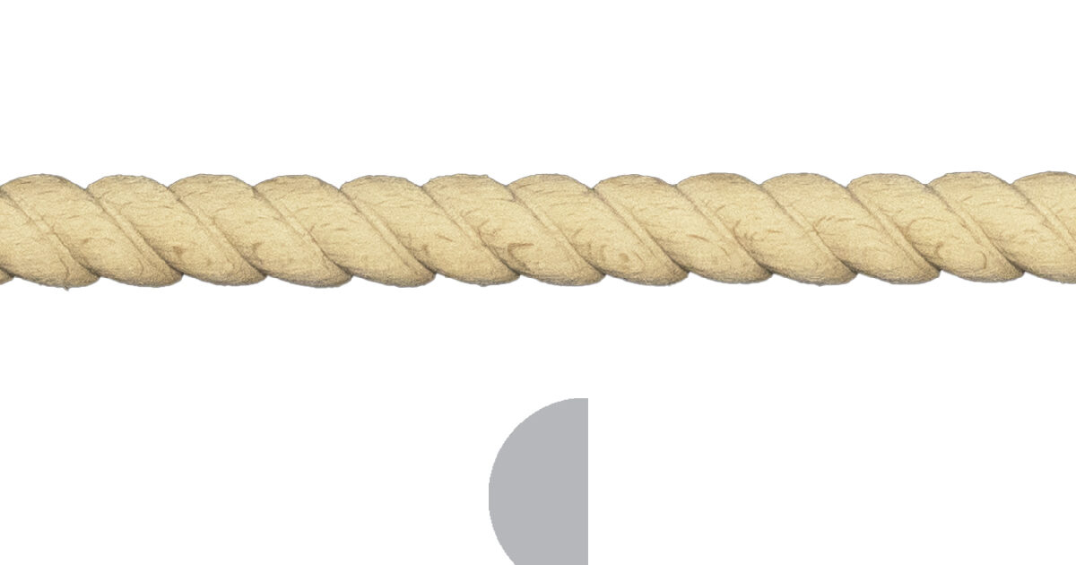 Osborne Wood | Half Round Rope Moulding - 8 ft. Stick