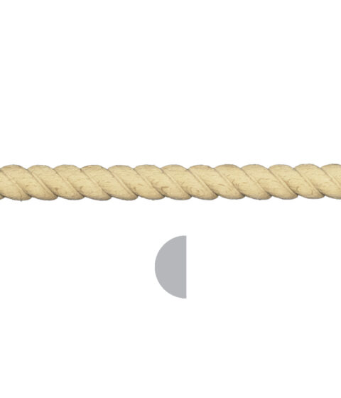 1/2" x 1/4" Half Round Rope Moulding