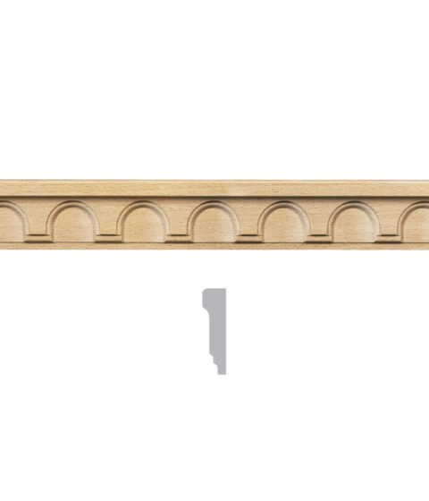 1 25/32" x 1/2"  Arched Decorative Moulding