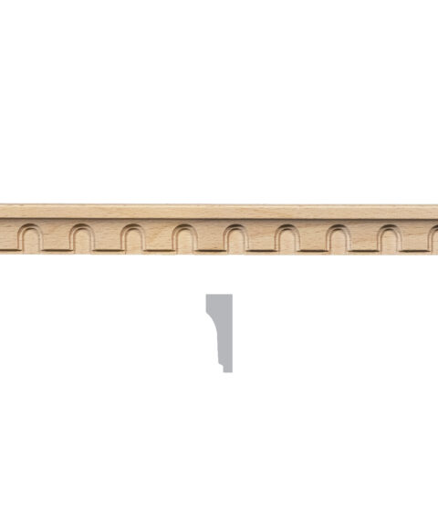 1 3/16" x 13/32" Arched Decorative Moulding