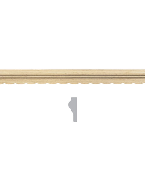 1 3/32" x 3/8" Detailed Scallop Moulding