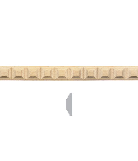 1 3/8" x 3/8" Geometric Square Trim Moulding