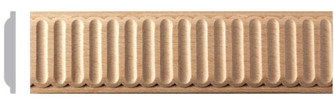 2" x 1/4" Carved Fluted Moulding