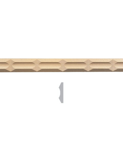 1 9/16" x 11/32" Geometric Concave Rectangular Trim Moulding