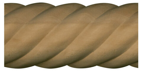 2 1/2" x 1 1/4" Half Round Rope Moulding