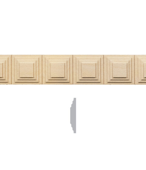 2 11/32" x 3/8" Geometric Square Trim Moulding