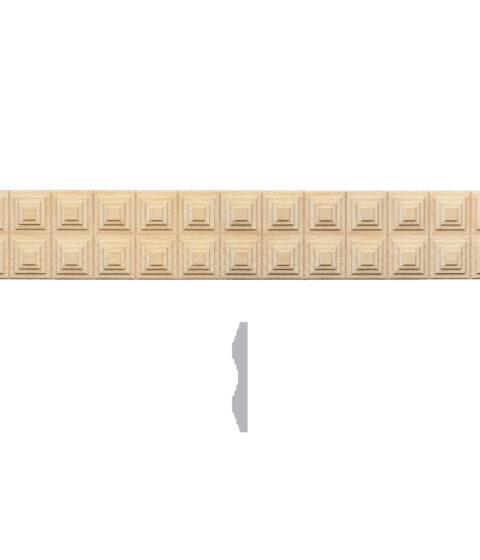 2 3/8" x 5/16" Double Geometric Square Trim Moulding