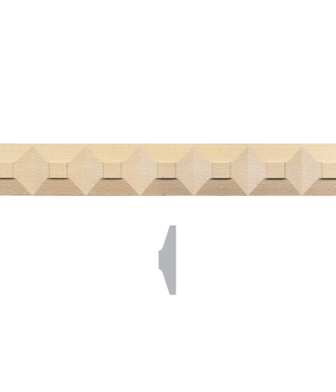 2" x 13/32" Motif Geometric Square Trim Moulding