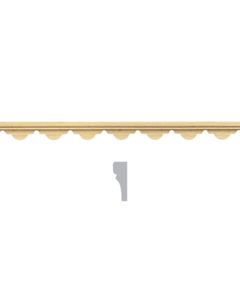25/32" x 9/32" Americana Scallop Moulding
