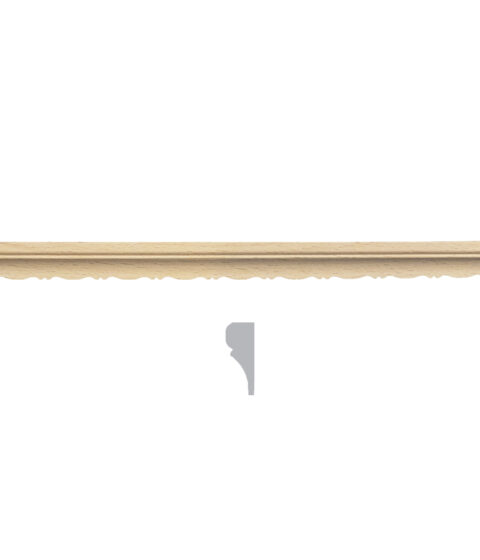 29/32" x 11/32" Double Point and Scallop Moulding