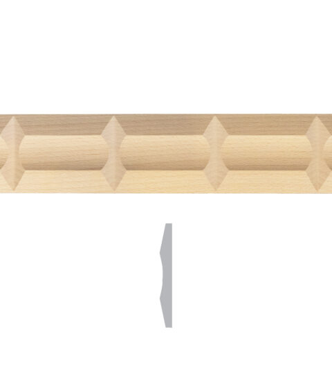 3 1/8" x 3/8" Geometric Concave Rectangular Trim Moulding