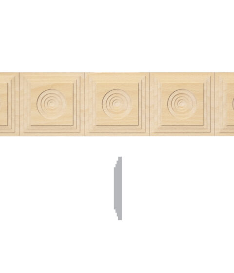 3 27/32" x 13/32" Geometric Square Ring Moulding