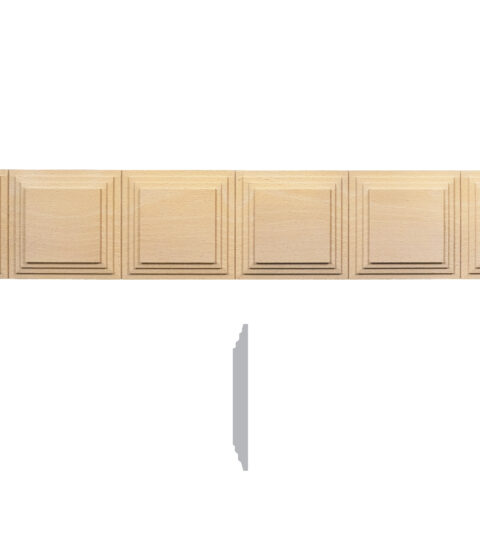 3 27/32" x 3/8" Geometric Square Trim Moulding