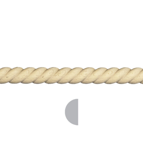 3/4" x 5/16" Half Round Rope Moulding
