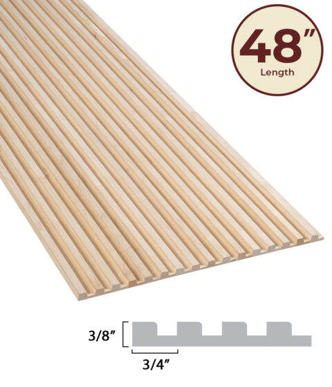 3/4" Square Wooden Decorative Flexible Tambour Panel (48" Length)