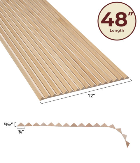 3/4" Triangle Wooden Decorative Flexible Tambour Panel (48" Length)