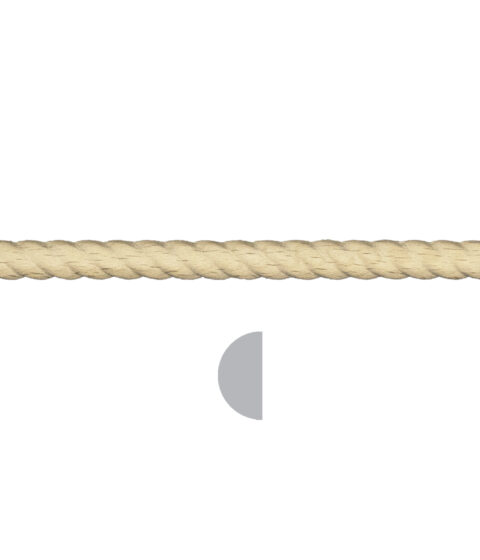3/8" x 1/8" Half Round Rope Moulding