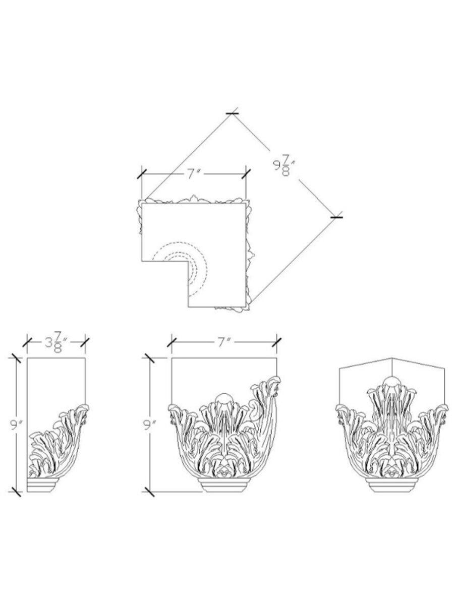 Osborne Wood | Acanthus Leaf Outside Corner Block