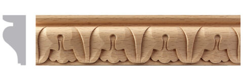 1 5/8" x 3/4" Carved Acanthus Leaf Moulding