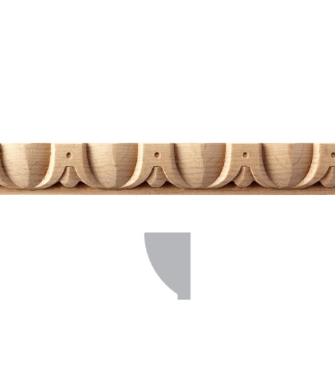 1 7/16" x 7/8" Carved Egg & Dart Moulding
