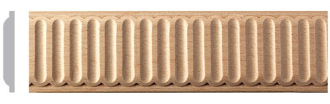1 1/2" x 1/4" Carved Fluted Moulding
