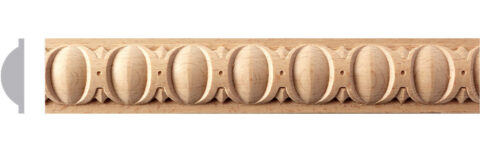 1 1/4" x 3/8" Carved Full Egg Moulding