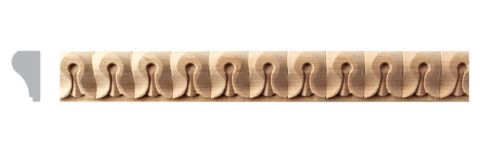 29/32" x 17/32" Carved Lambs Tongue Moulding