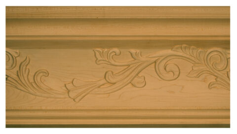 9" x 2 1/8" Carved Vine Crown Moulding