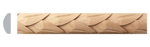 1 3/16" x 3/8" Feathered Half Round Moulding