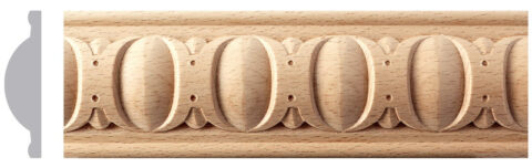 2 3/8" x 1/2" Full Egg and Dart Moulding