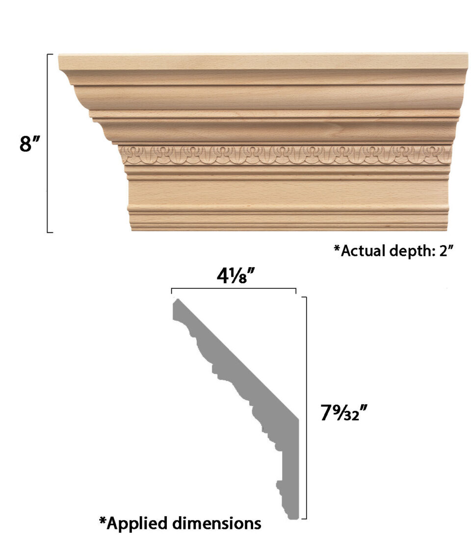 Large Classic Detailed Crown Moulding with Carved… | Osborne Wood
