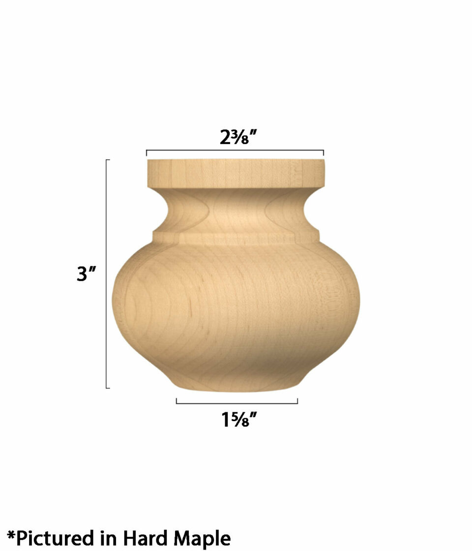 Osborne Wood | Medium Squat Round Bun Foot