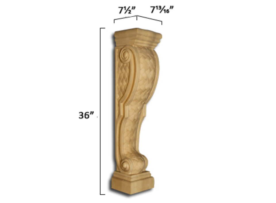 Osborne Wood | Ravenna Island Height Corbel with Basket Weave