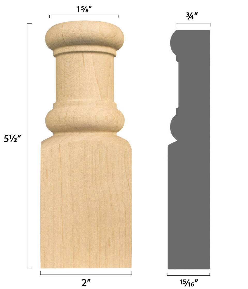 Sm. Half Round Plinth with Spool (5.5inch) Part #7101 | Osborne Wood
