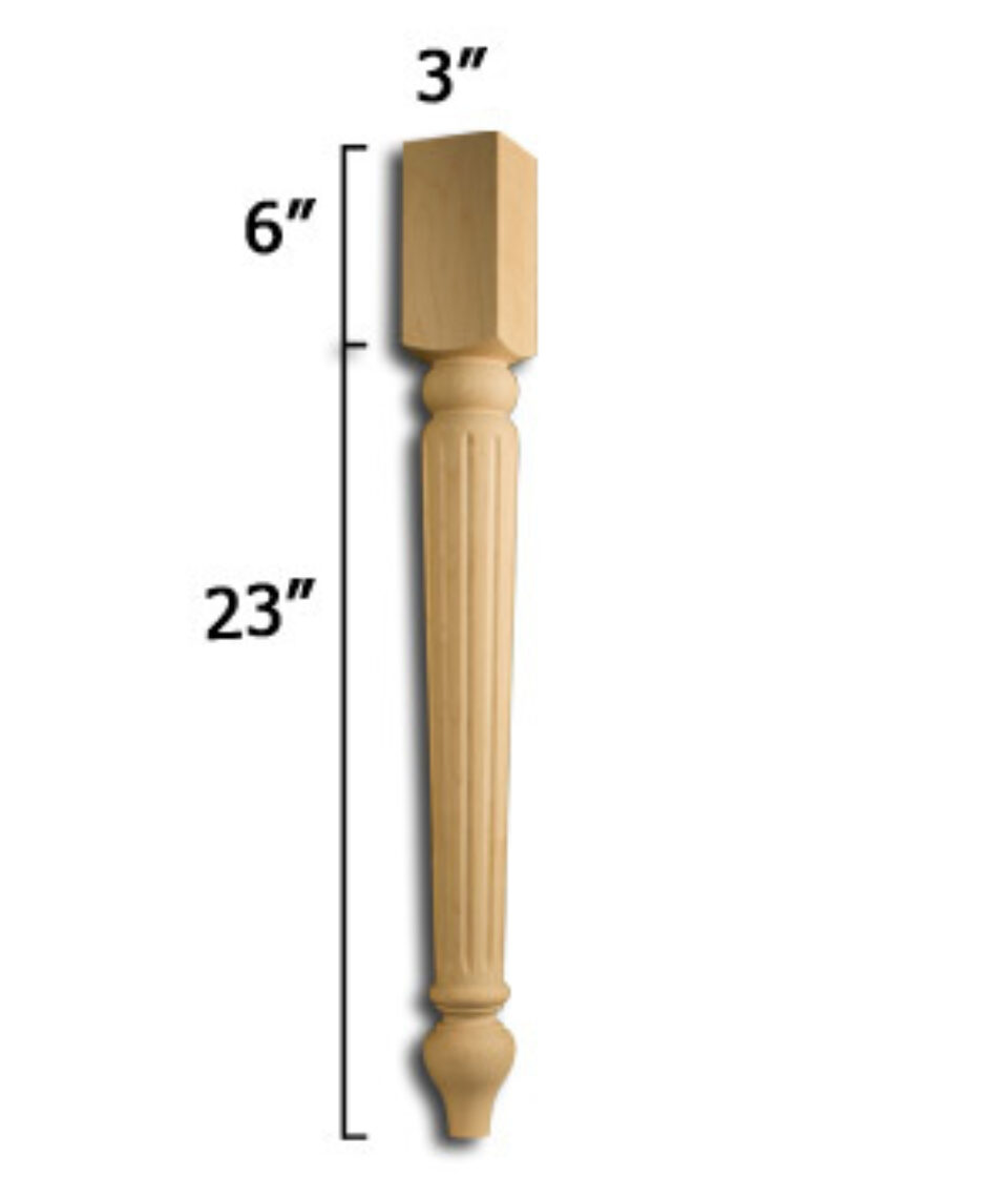 Turned Table Legs, Set Of 4, Dining Table Legs, Kitchen Island Legs, Unfinished Wood Table Legs