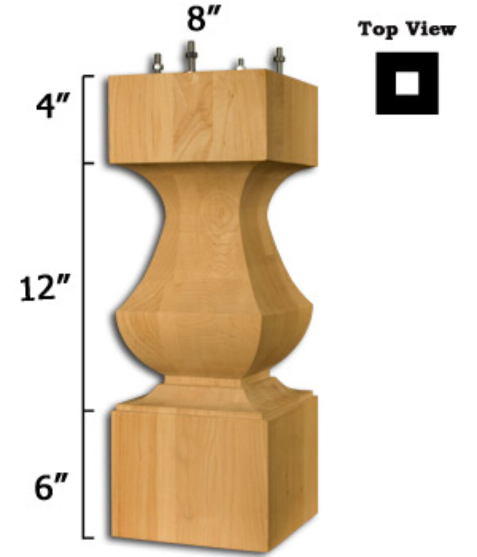 Osborne Wood | Transitional Table Pedestal (No Holes)
