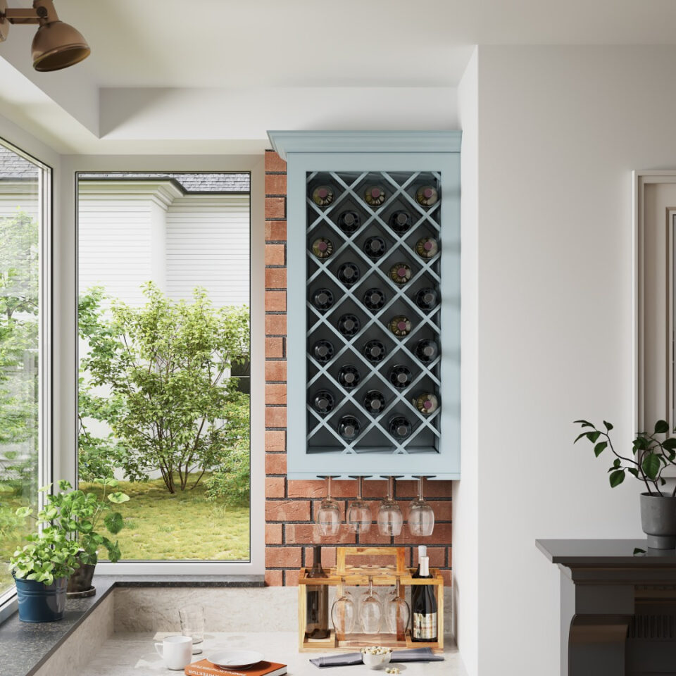 Lattice Under Cabinet Wine Glass Lattice Kitchen Cupboard With